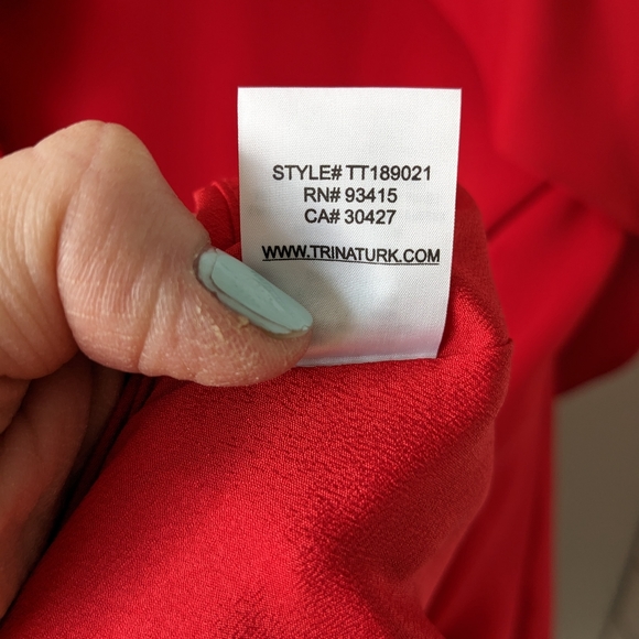 Trina Turk Cosmopolitan Ruby Red Cascading Ruffle Trim Dress - Picture 6 of 6